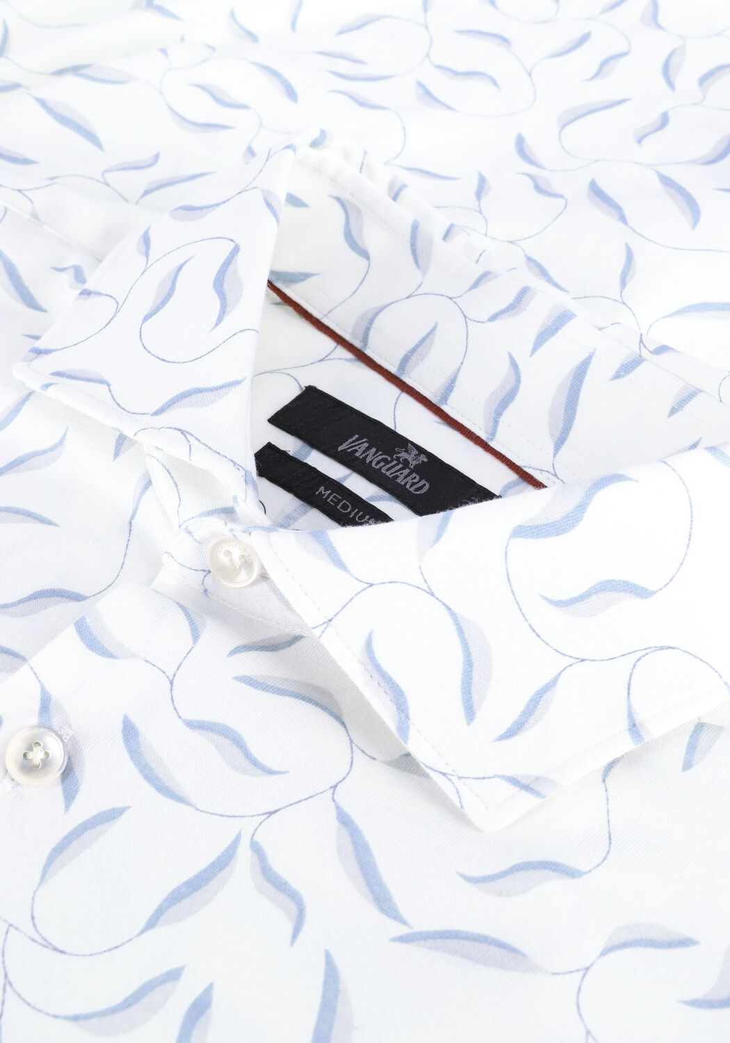 Witte VANGUARD Casual overhemd LONG SLEEVE SHIRT BRANCHES PRINT ON FINE JERSEY - large