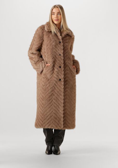 Taupe STUDIO AR Mantel SCARLET FAUX MINK ZIGZAG - large