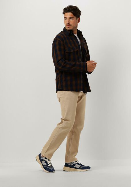 Bruine SELECTED MEN Overshirt SLHLOOSEMASON-FLANNEL OVERSHIRT W NOOS - large