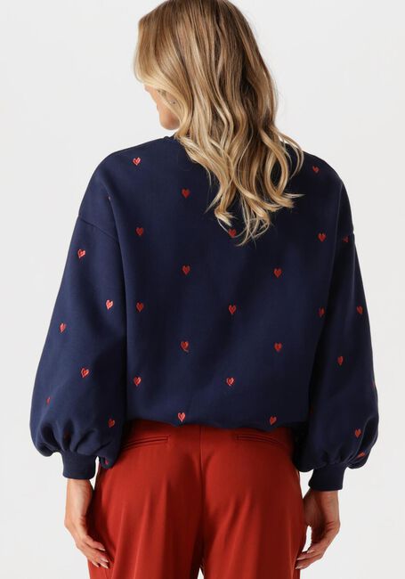 Donkerblauwe YDENCE Trui SWEATER HEARTS - large