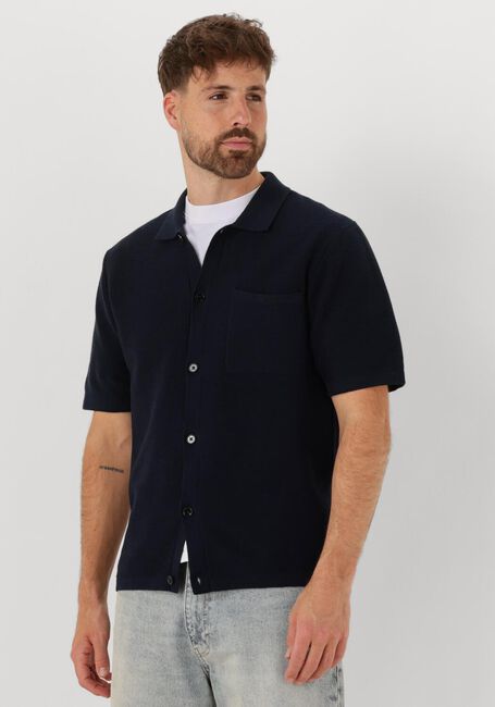 Donkerblauwe ANERKJENDT Polo AKSVEND S/S KNIT SHIRT - large