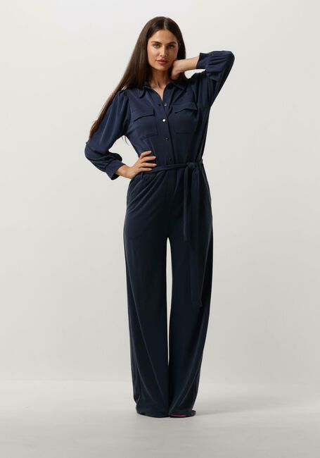 Donkerblauwe SUMMUM Jumpsuit JUMPSUIT WASHED MODAL PIQUE - large