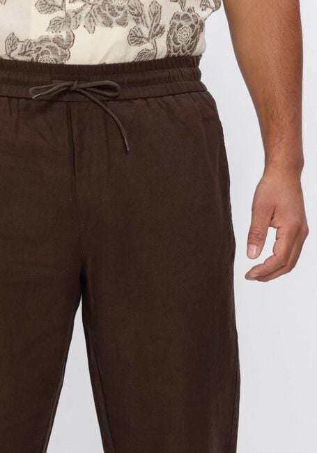 Bruine LES DEUX Wijde broek PATRICK LINEN PANTS - large