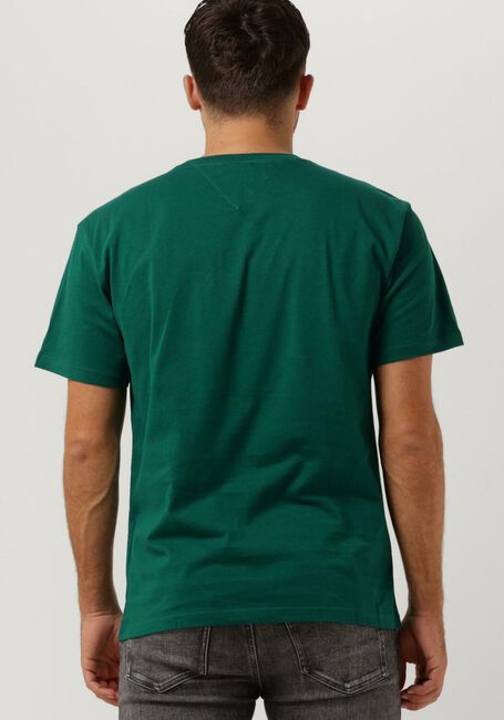 Donkergroene TOMMY JEANS T-shirt TJM CLASSIC LINEAR LOGO TEE - large