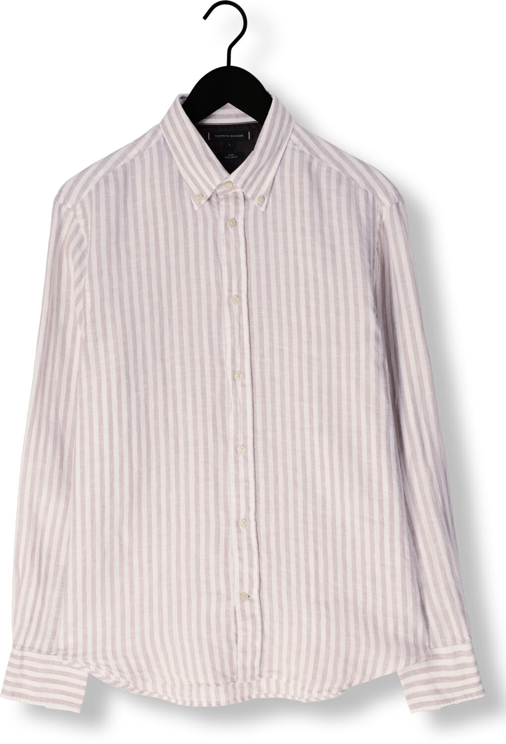 TOMMY HILFIGER Heren Overhemden Dc Bold Linen Stripe Shirt Beige