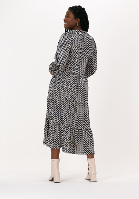Donkerblauwe NEO NOIR Midi jurk LAYLI SQUARE MIX DRESS - large