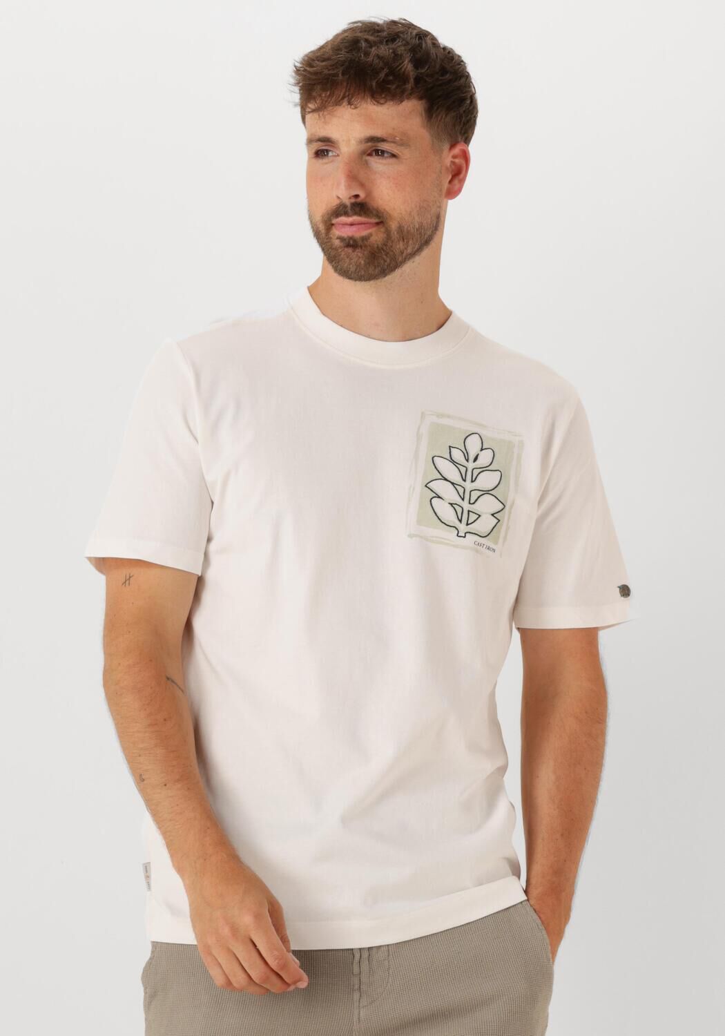 CAST IRON Heren Polo's & T-shirts Regular Fit Single Jersey Ca Wit