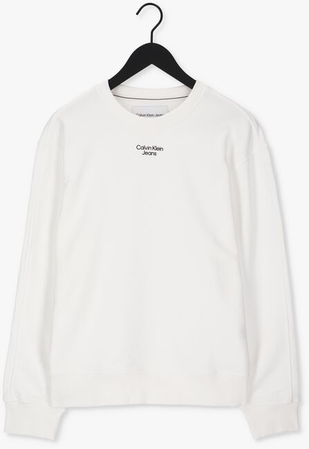 Witte CALVIN KLEIN Sweater STACKED LOGO CREW NECK - large