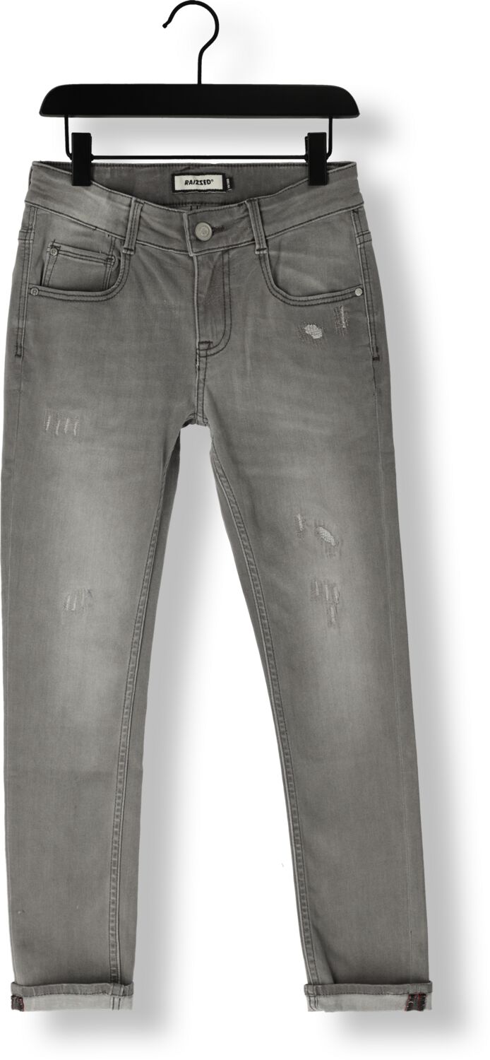 Raizzed skinny jeans Tokyo Crafted met slijtage mid grey stone Grijs Jongens Stretchdenim 170