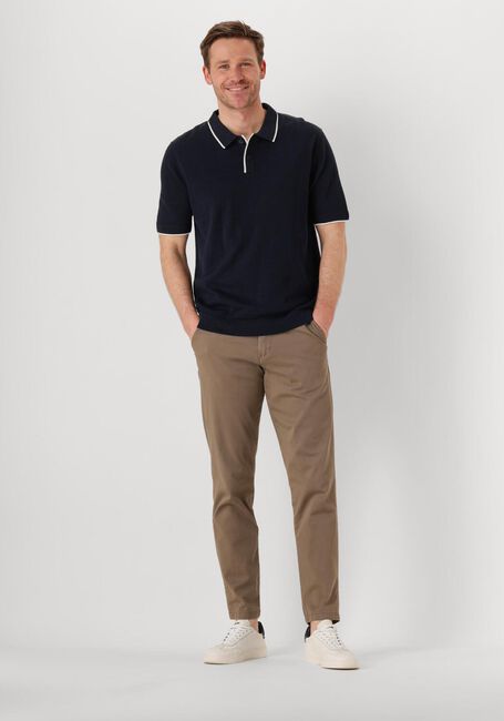 Donkerblauwe SELECTED HOMME Polo SLHFAVE SPORT ZIP SS POLO NOOS - large