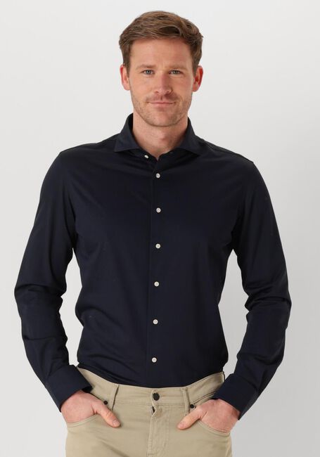 Donkerblauwe PROFUOMO Klassiek overhemd SHIRT X-CUTAWAY JAPANESE KNITTED - large
