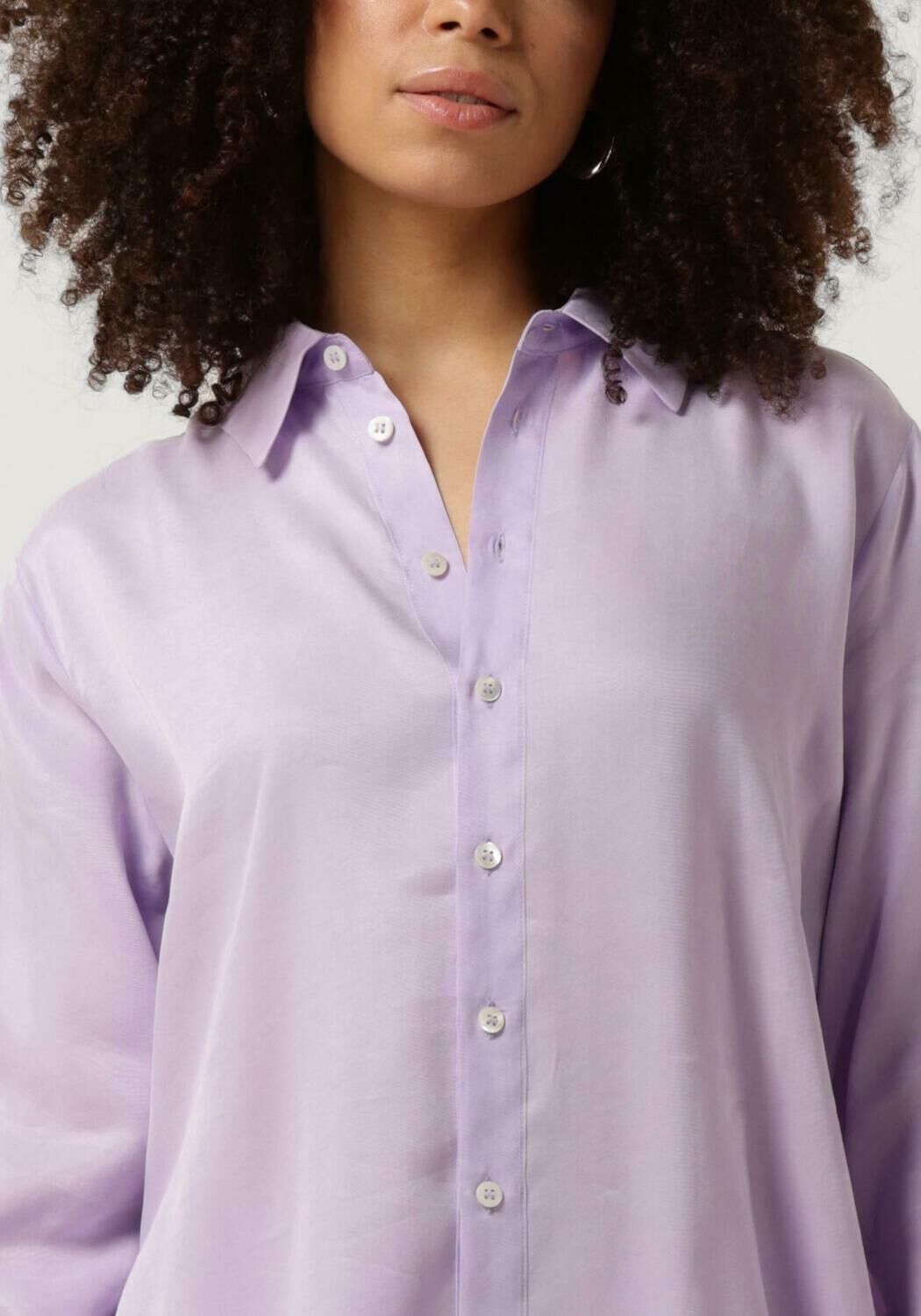 VANILIA Dames Blouses Relax Satin Shirt Paars