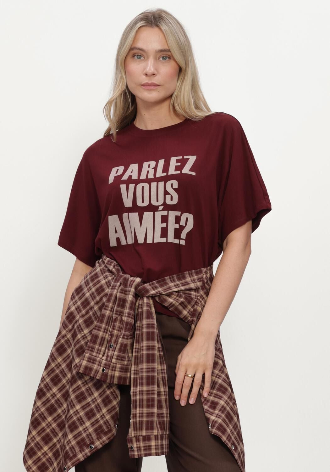 AIMEE THE LABEL Dames Tops & T-shirts Elaraw6 Shirt Bordeaux