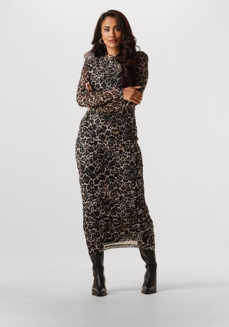 Bruine NOTRE-V Maxi jurk NV-GLENYS LEO MESH JURK - large