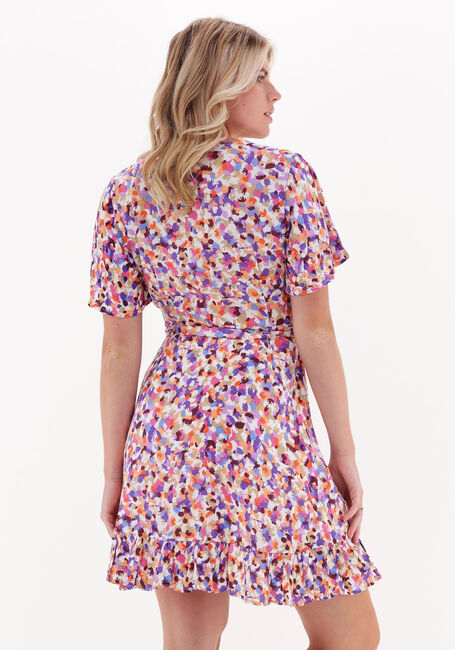 Multi COLOURFUL REBEL Mini jurk EVY AQUAREL MINI WRAP DRESS WOMAN MULTICOLOR - large