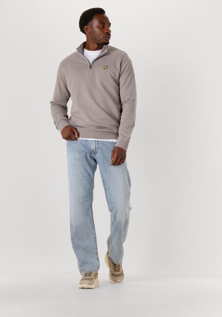 Grijze LYLE & SCOTT Sweater LOOPBACK QUARTER ZIP SWEAT - large