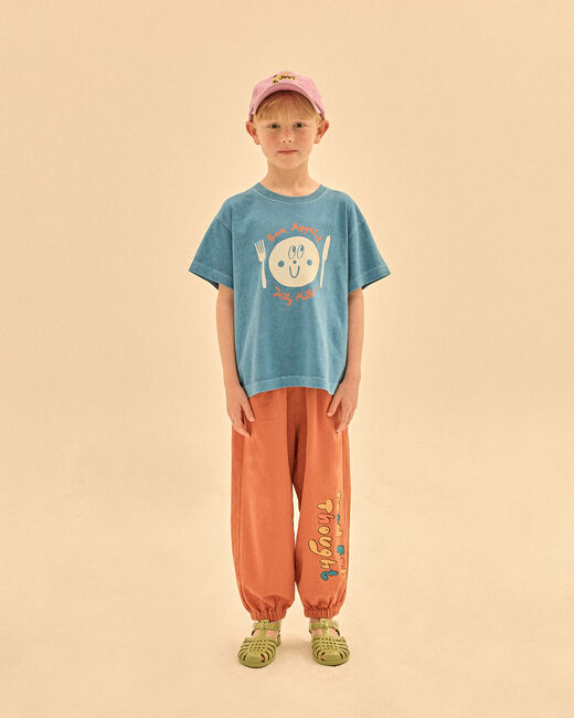 Blauwe Jelly Mallow T-shirt BON APPETIT PIGMENT T-SHIRT - large