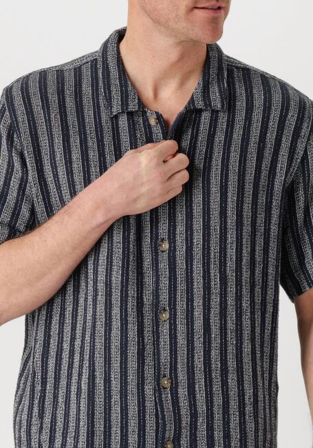 Blauwe CAST IRON Casual overhemd SHORT SLEEVE SHIRT YD STRIPE REGULAR FIT - large