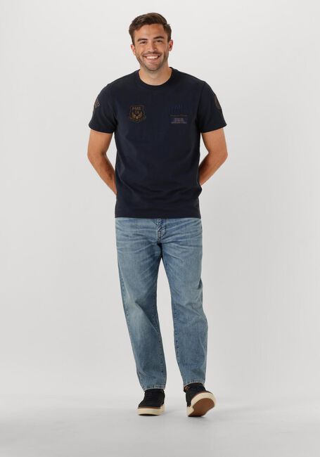 Donkerblauwe PME LEGEND T-shirt FLAT WAFFEL JERSEY - large
