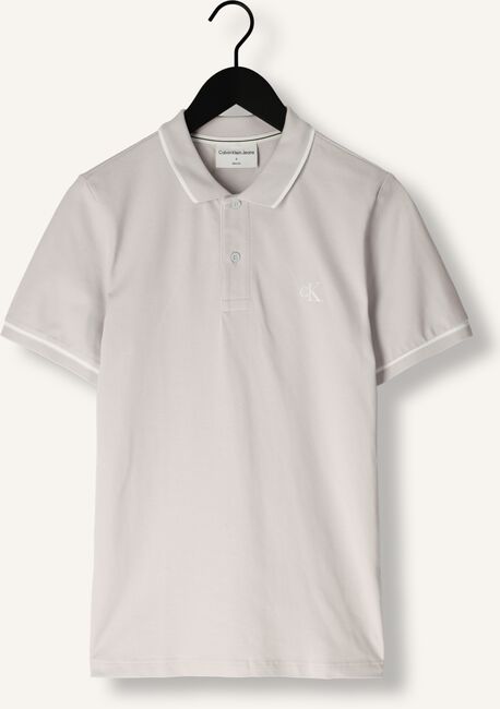 Lichtgrijze CALVIN KLEIN Polo TIPPING SLIM POLO Lichtgrijze CALVIN KLEIN Polo TIPPING SLIM POLO - large