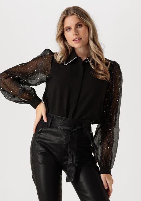 Zwarte AAIKO Blouses PILLAR STRASS PEARL PES 505 - large