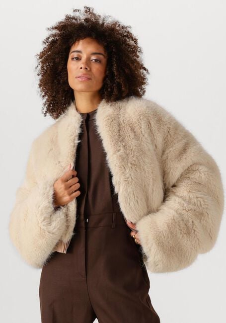 Creme EST'SEVEN Faux fur jas KINSKI WILD JACKET - large