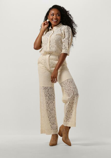 Ecru LOLLYS LAUNDRY Top BONOLL SHIRT SS - large