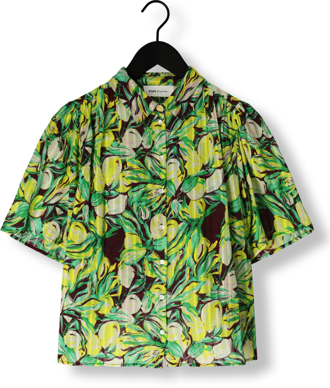 POM AMSTERDAM Dames Blouses Lemon Tree Blouse Geel