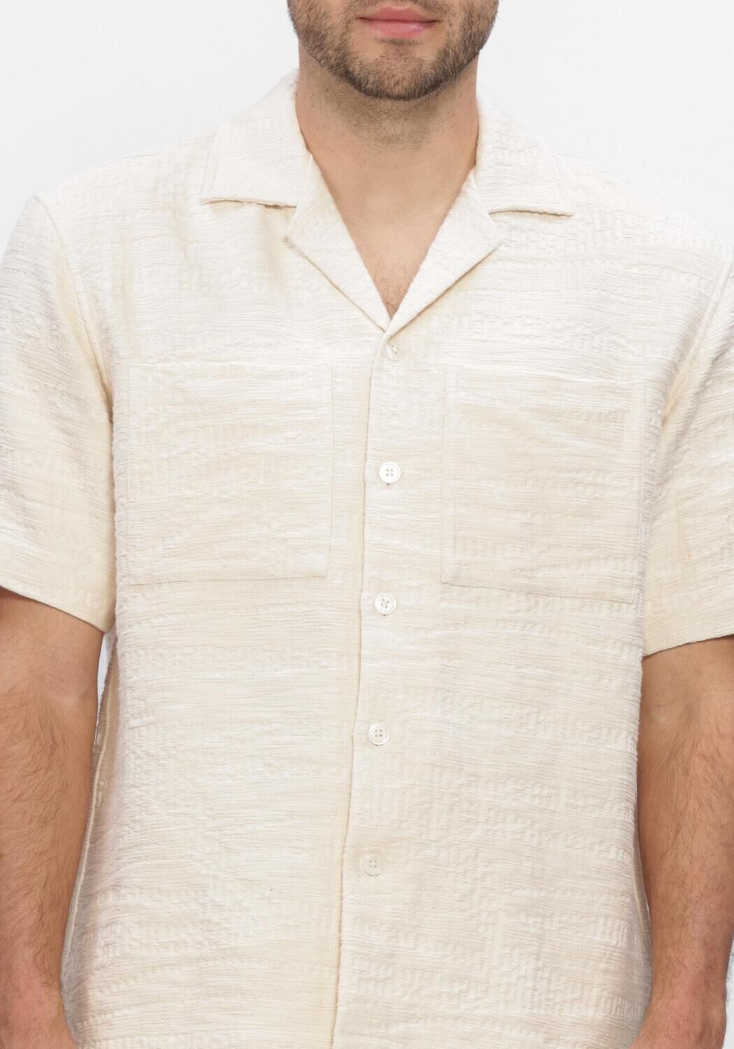 Ecru JC RAGS Casual overhemd CASUAL SHIRT AARON STRUCTURE - large