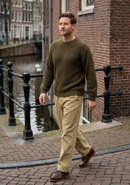 Khaki AMERICAN VINTAGE Trui CRASHWAY CREW - large