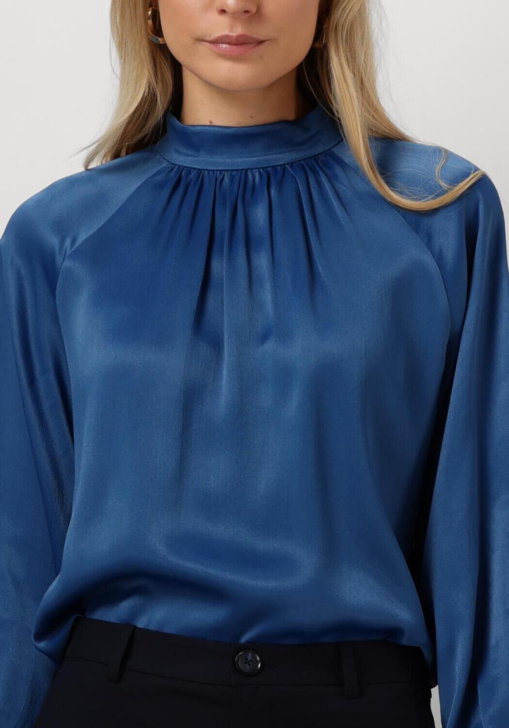 MOS MOSH Dames Blouses Silja Glossi Blouse Blauw