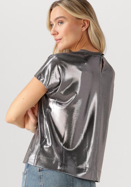 Zilveren MOS MOSH Top MMNIVOLA O-NECK METALLIC TEE - large