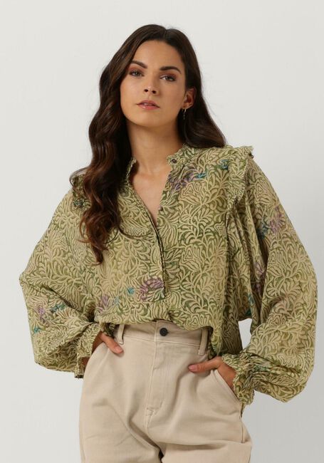 Groene SISSEL EDELBO Blouses JUANA SILK SHIRT - large
