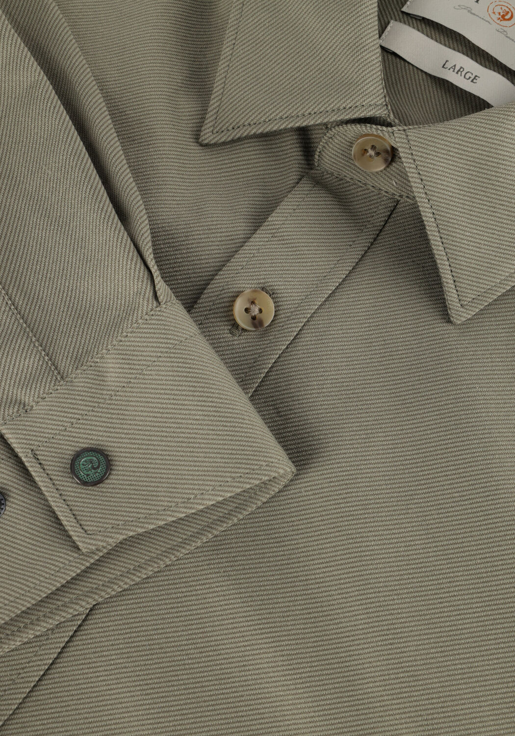 Groene CAST IRON Casual overhemd LONG SLEEVE SHIRT TWILL JERSEY 2 TONE - large