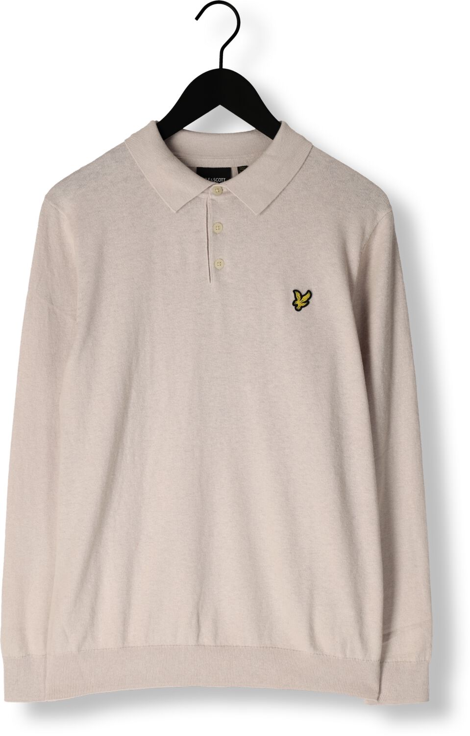 LYLE & SCOTT Heren Truien & Vesten Cotton Merino Long Sleeve Knitted Polo Beige