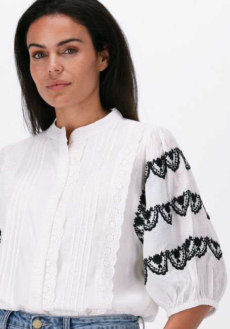 Gebroken wit SUMMUM Blouses SHIRT COTTON EMBROIDERED - large