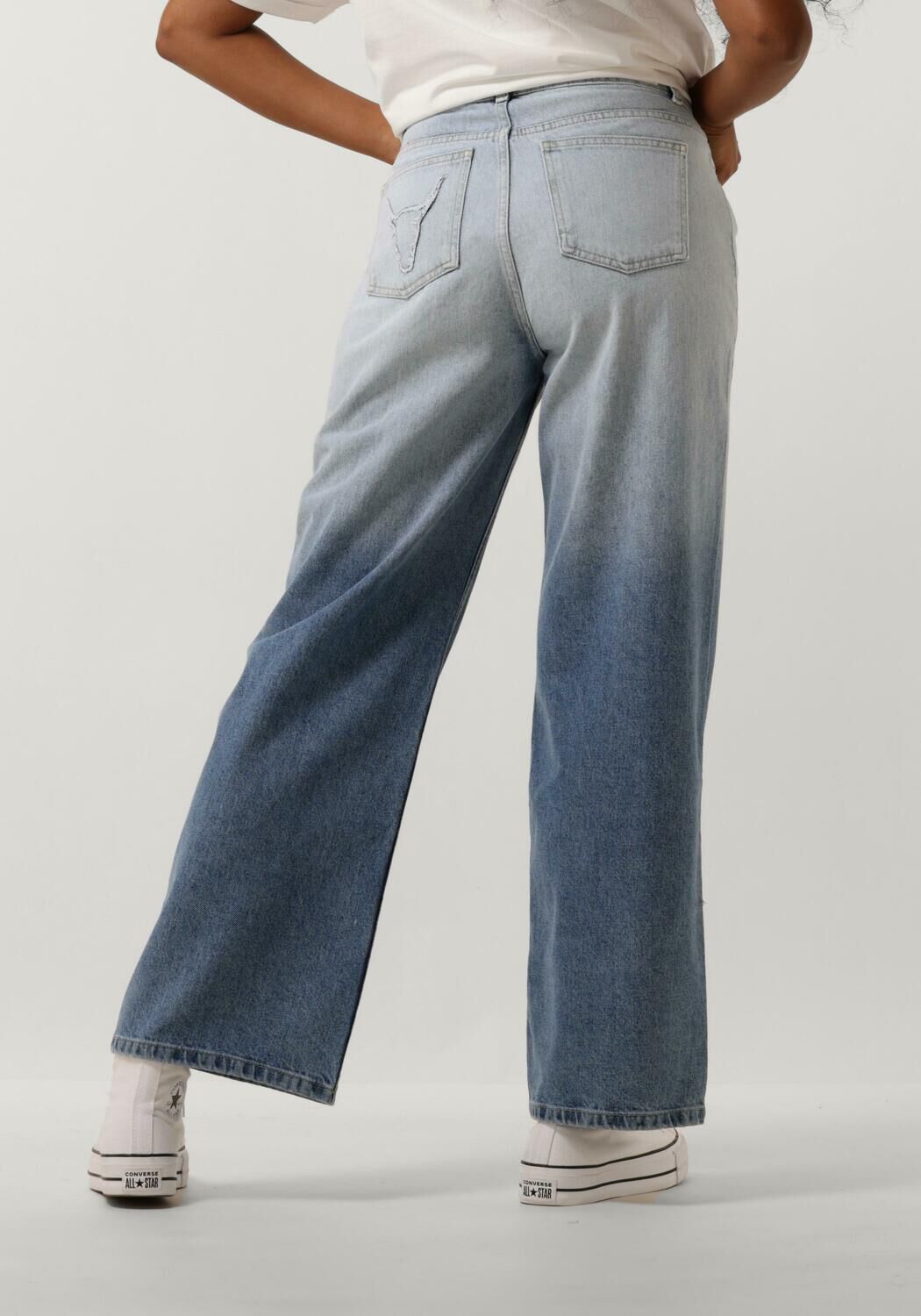 ALIX THE LABEL Dames Jeans Ladies Woven Dip Dye Pants Blauw