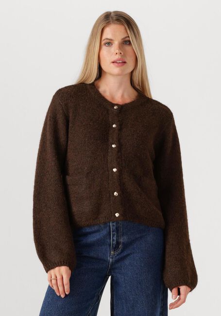 Bruine OBJECT Vest OBJSAGGIA RE L/S KNIT CARDIGAN - large