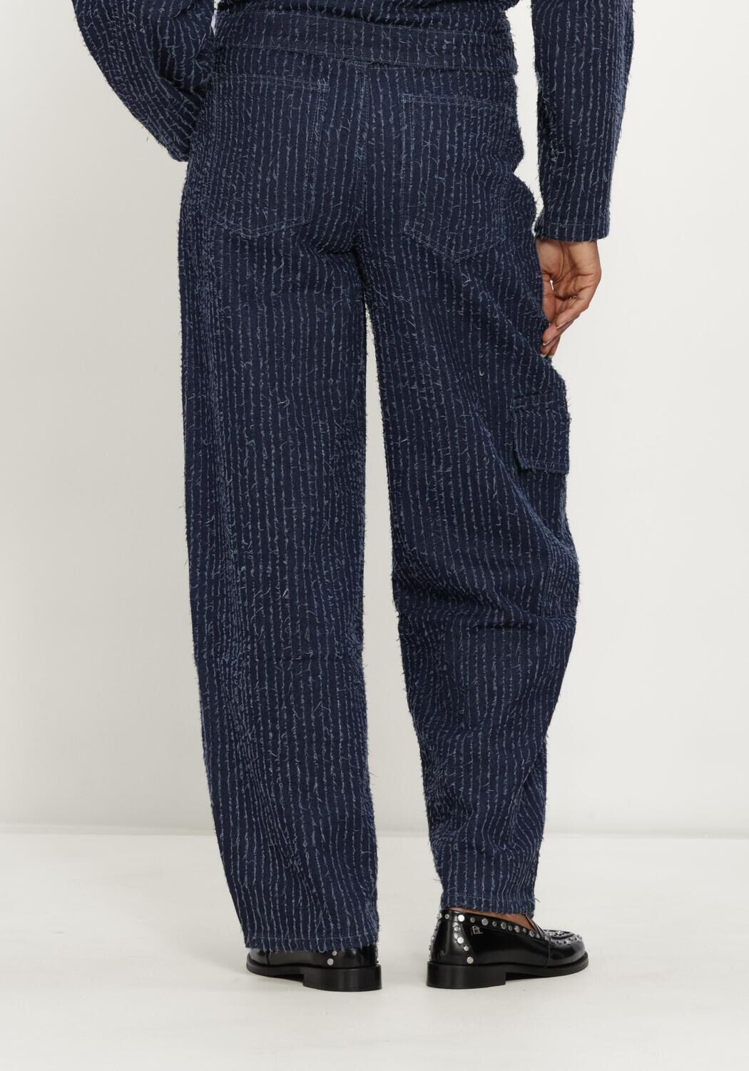 Blauwe REFINED DEPARTMENT Cargo jeans LADIES WOVEN STRUCTURE DENIM BALLOON JEANS COCO - large