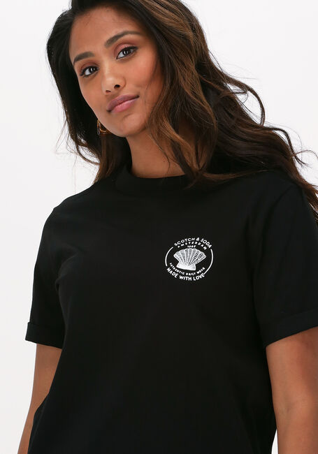 Zwarte SCOTCH & SODA T-shirt RELAXED-FIT ORGANIC COTTON T-SHIRT WITH ARTWORK - large