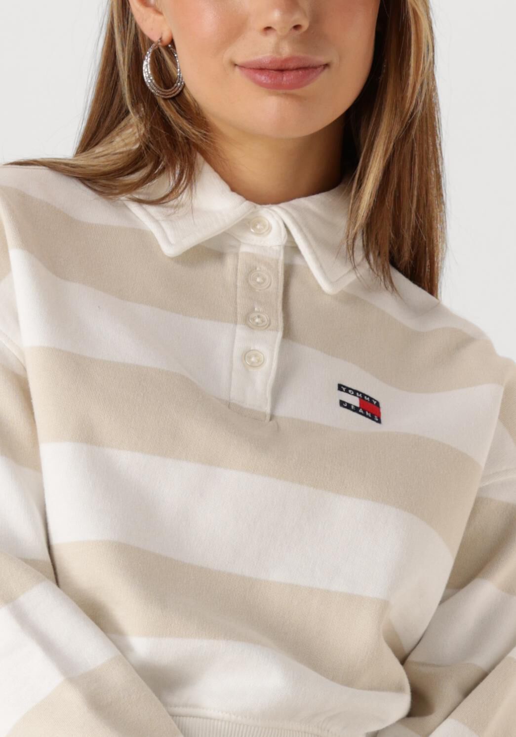 TOMMY JEANS Dames Tops & T-shirts Tjw Boxy Badge Polo Hwk Beige