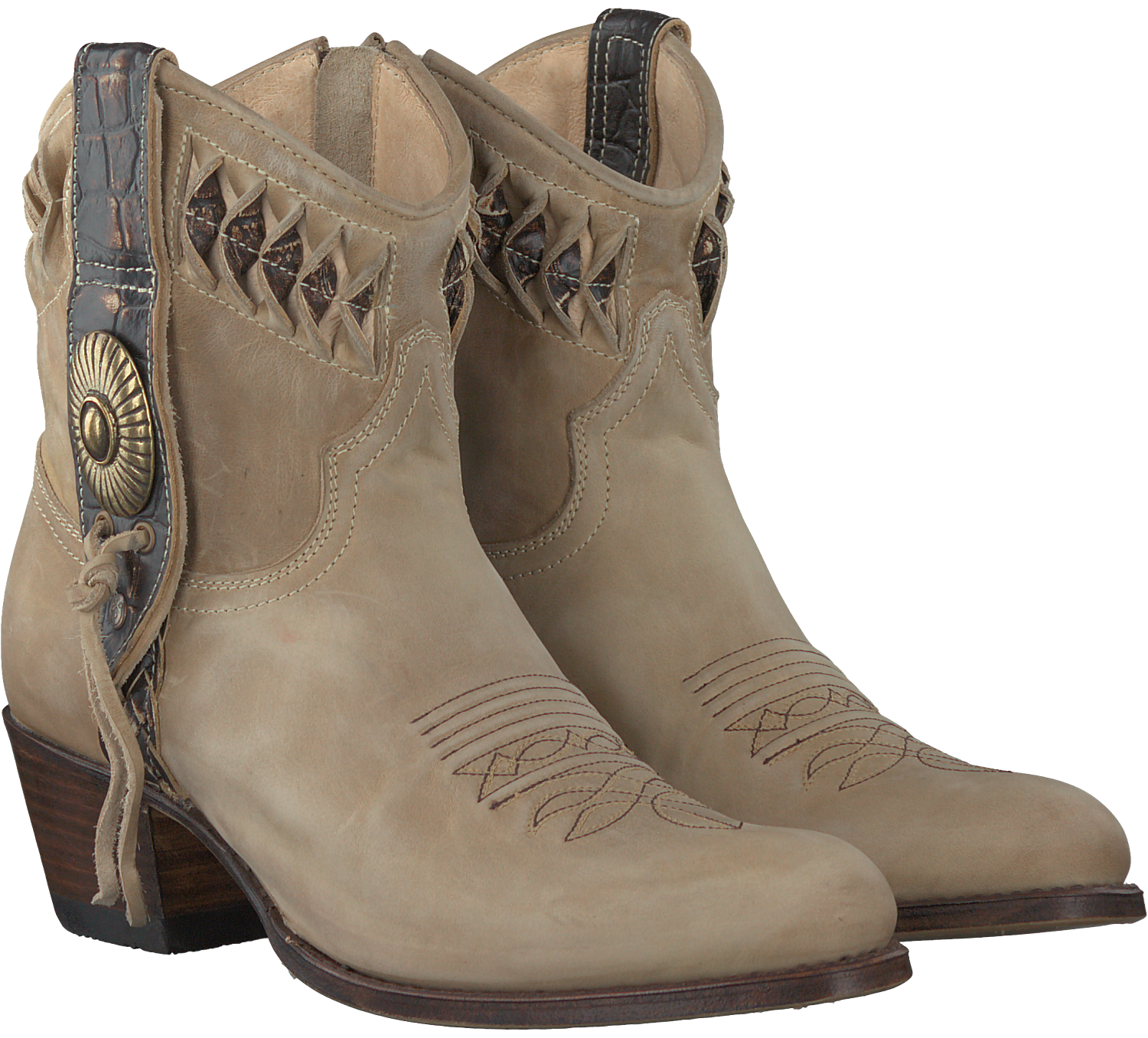 Beige SENDRA Cowboylaarzen 13387 | Omoda Beige SENDRA Enkellaarsjes 16751 | Omoda