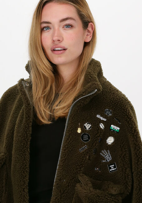 Groene GOOSECRAFT Teddy jas GC LOLA PINS COAT - large