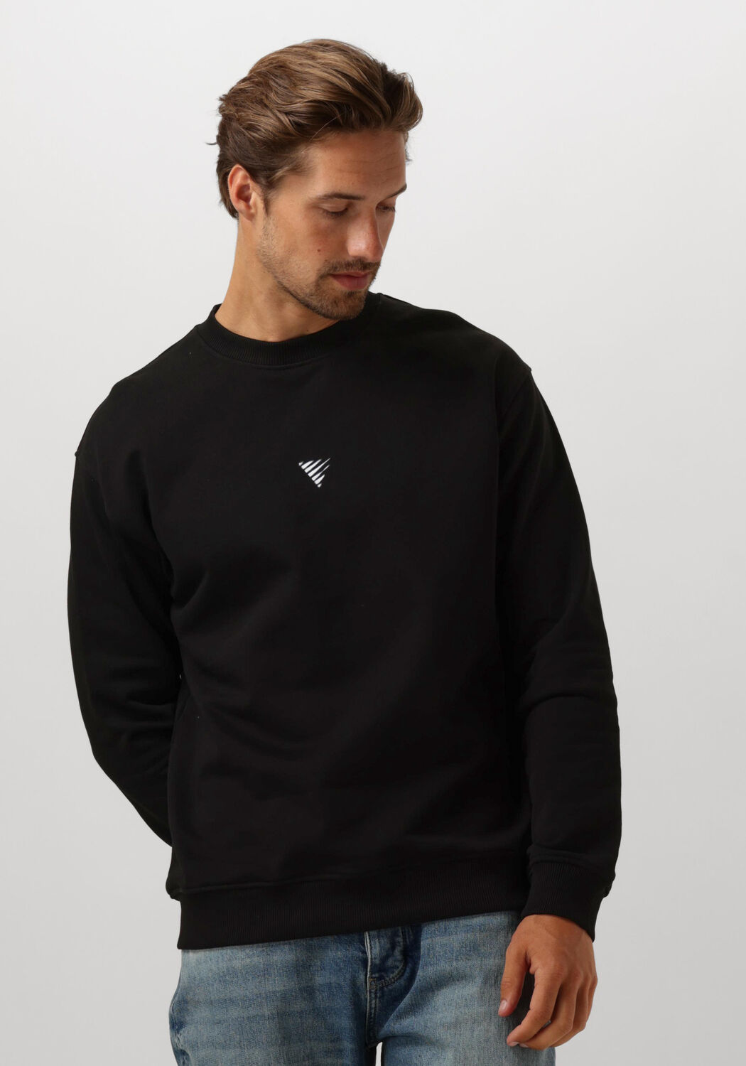 PURE PATH Heren Truien & Vesten Loose Fit Sweaters Crewneck305 Zwart