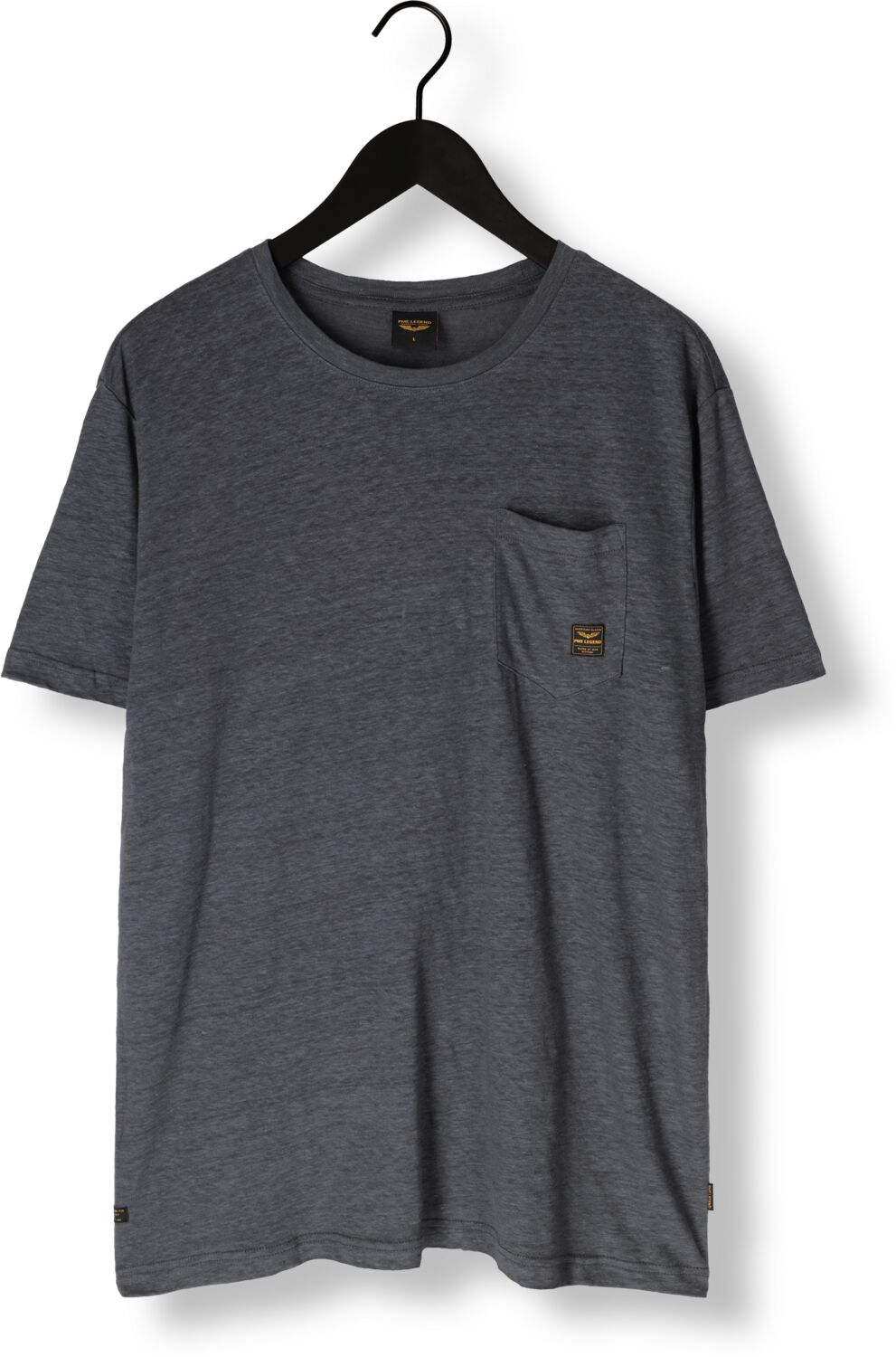 PME LEGEND Heren Polo's & T-shirts Short Sleeve R-neck Linen Jersey Grijs