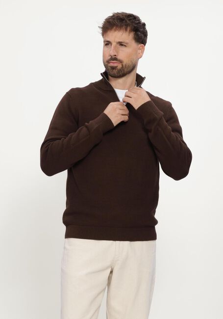 Blauwe SELECTED MEN Trui SLHDANE LS KNIT STRUCTURE HALF ZIP NOOS - large