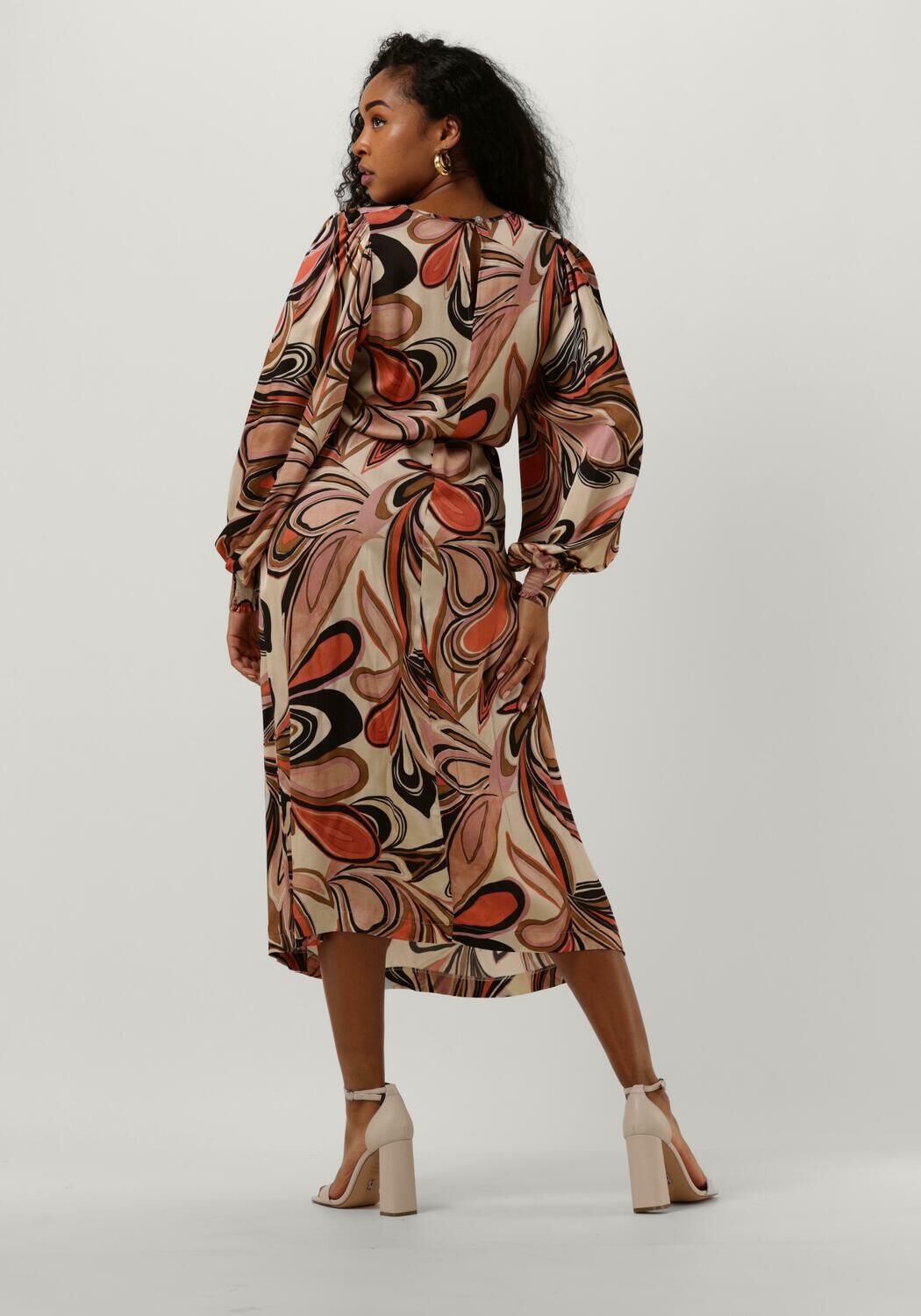 multi summum midi jurk dress painted flower