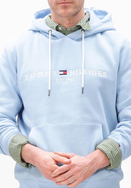 Lichtblauwe TOMMY HILFIGER Sweater TOMMY LOGO HOODY - large