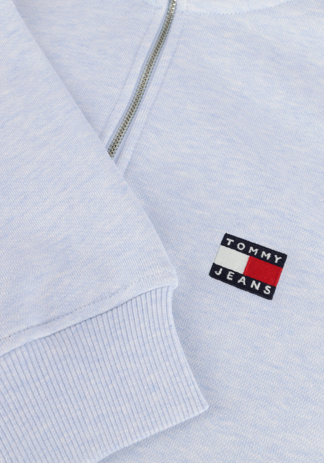 Lichtblauwe TOMMY JEANS Trui TJW BXY CRP BADGE 1/4ZIP - large