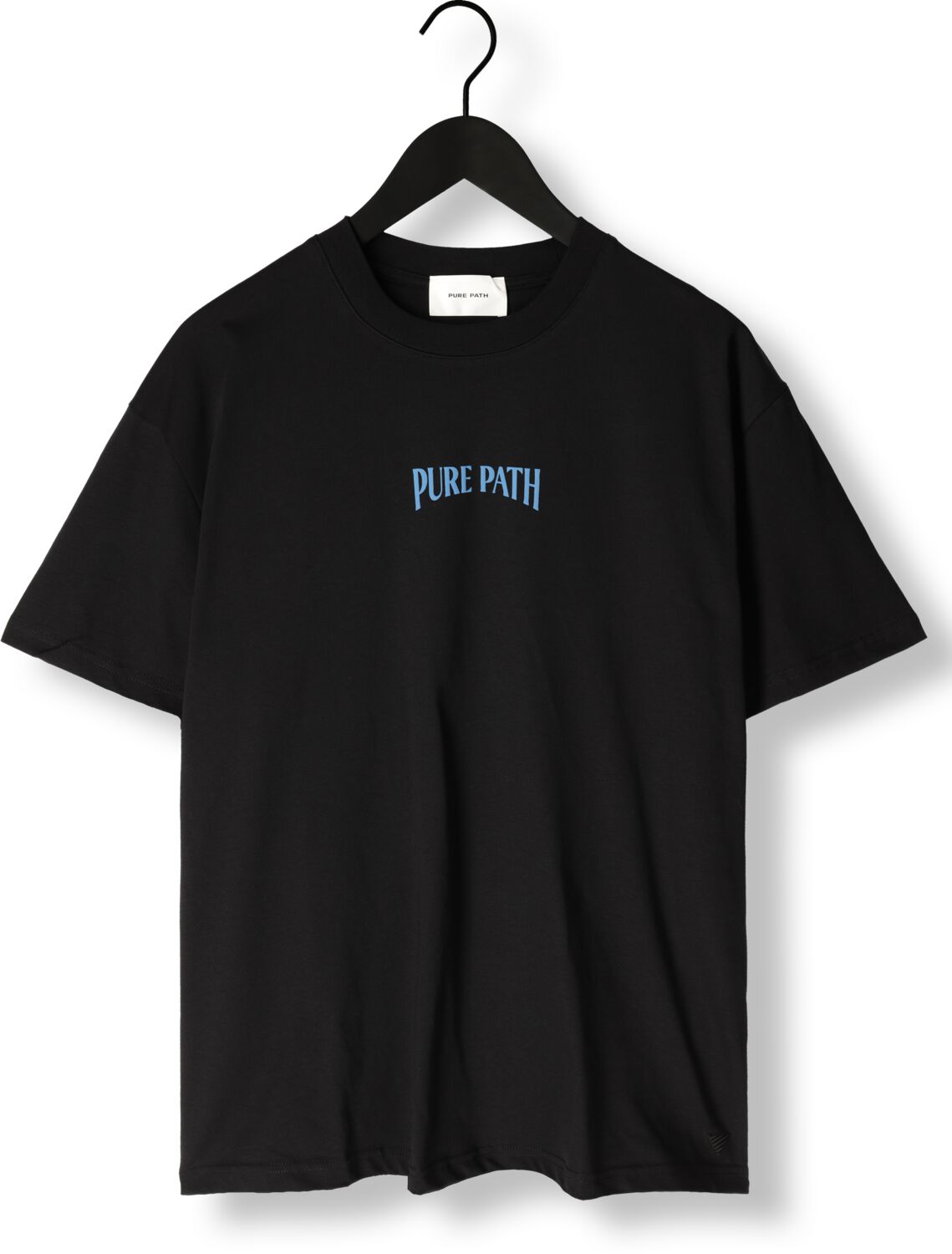 PURE PATH Heren Polo's & T-shirts Loose Fit T-shirts Crewneck Ss112 Zwart